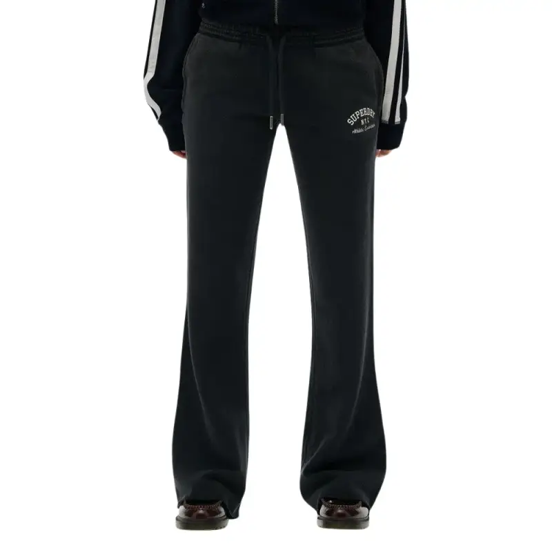 Superdry Pantaloni da jogging a zampa d elefante ricamati per donna Athletic Bleu