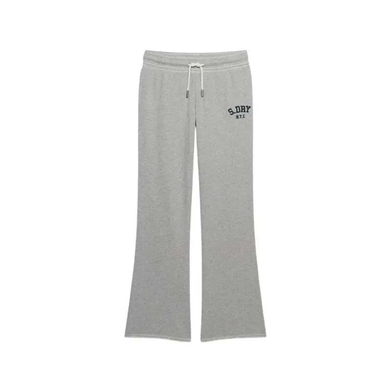 Superdry Pantaloni da jogging a zampa d elefante ricamati per donna Athletic Gris