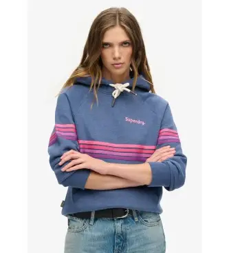 per donna W2011964A Felpa Rainbow a righe con cappuccio blu (M), Casual, Cotone
