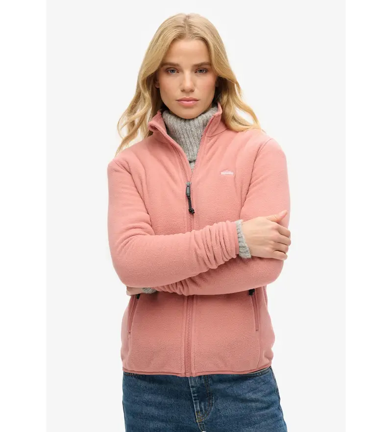 Superdry per donna. W2012375A Pile polare rosa, Casual, Poliestere