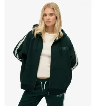 per donna W2012425A Felpa verde con zip rilassata Athletic Essentials (L), Casual, Cotone