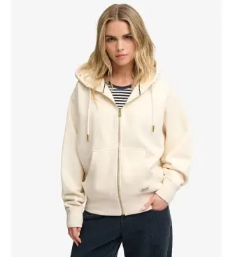 per donna W2012743A Felpa con cappuccio e cerniera Luxe bianco sporco (L), Casual, Poliestere