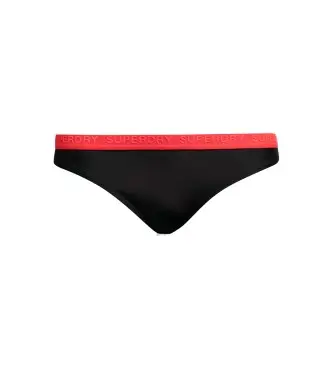 Superdry per donna W3010386A Slip bikini classici elastici neri, Nero, Beachwear, Polister riciclato, Sostenibile