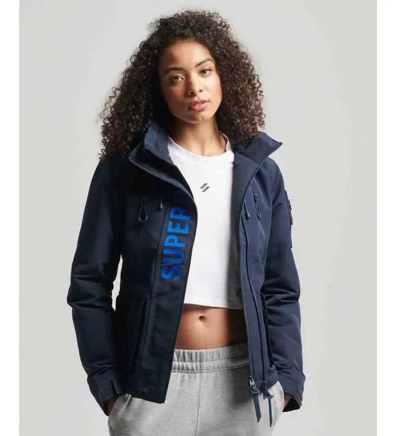 Superdry per donna W5011153A Giacca a vento Ultimate SD-Windcheater blu, Casual, Poliestere, Manica lunga, Navy