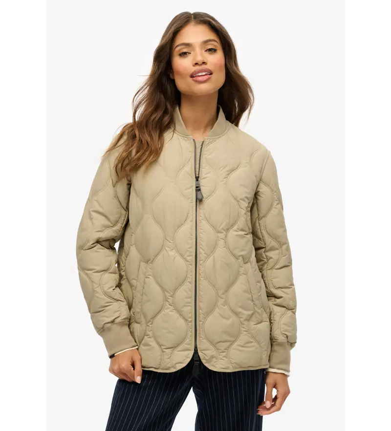 Superdry per donna W5011931A Giacca corta trapuntata beige, Casual, Poliestere