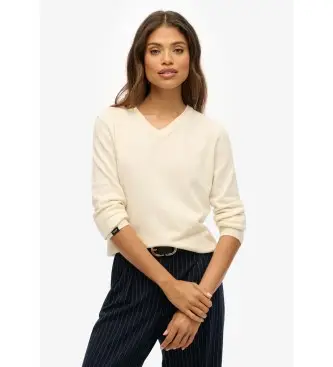 Superdry per donna W6110644A Maglia classica beige, Casual, Acrilico