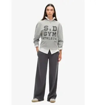 per donna W7010931A Pantaloni jogger dritti effetto lavato grigio (XL), Casual, Sportivo, Multisport