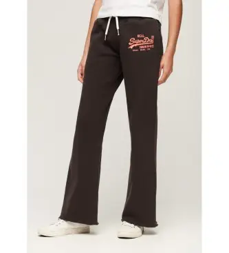 per donna W7011038A Pantaloni da jogging svasati al neon neri (XL), Nero, Casual, Cotone