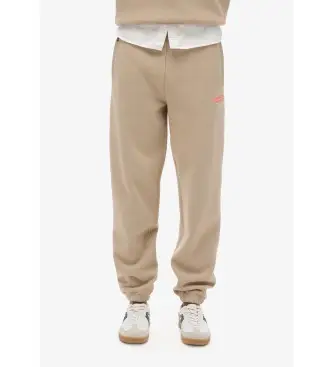 per donna W7011098A Pantaloni jogger con orlo elastico con logo Essential beige (XL), Casual, Cotone