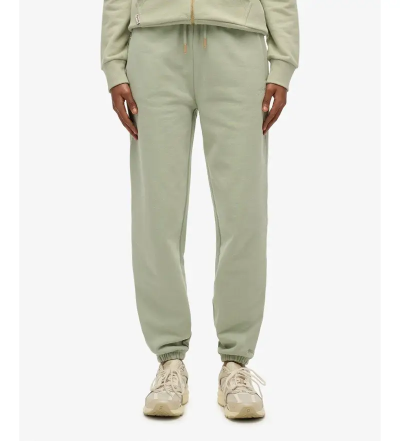 Superdry per donna W7011266A Pantaloni jogger verdi essenziali, Casual, Verde, Cotone Naturale