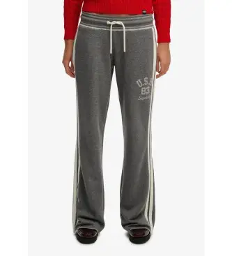Superdry per donna W7011308A Pantaloni grigi a zampa, Casual, Grigio, Cotone