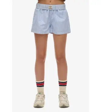Superdry per donna W7110476A Pantaloncini elastici a righe blu, Casual, Cotone