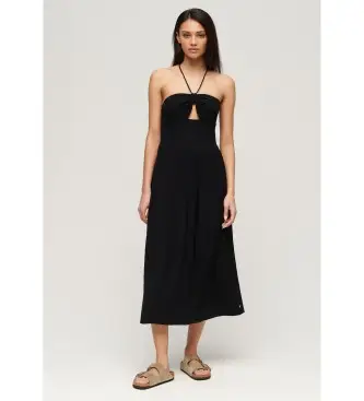 per donna W8011660A Abito midi nero (XS), Casual, Viscosa, Senza maniche / cinghie