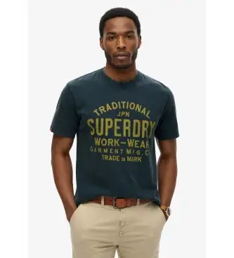 per uomo M1012204A Maglietta blu navy Machined Goods Workwear (XL), Casual, Cotone, Manica corta