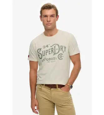 per uomo M1012229A T-shirt Heritage Brand Relaxed Off-White (L), Bianco, Casual, Cotone, Manica corta