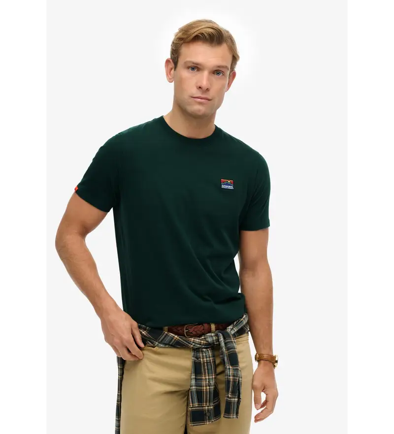 per uomo. M1012239A Maglietta Great Outdoors Emb Relaxed verde (XXL), Casual, Cotone, Manica corta