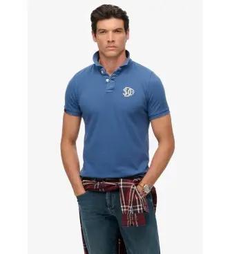 per uomo M1110449A Polo blu vintage Athletic Emb (XXL), Casual, Cotone, Manica corta