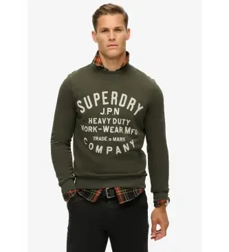 per uomo M2013793A Felpa girocollo verde Machined Goods Workwear (S), Casual, Cotone