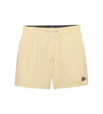 per uomo M3010267A Costume da bagno con logo ricamato, , colore giallo (L), Beachwear, Polister riciclato
