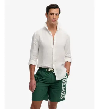 per uomo M3010268A Costume da bagno corto Logo 19 verde (S), Beachwear, Polister riciclato