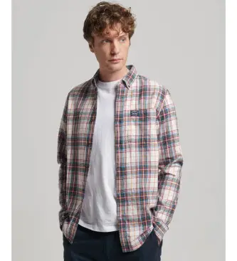 per uomo M4010727A Camicia da boscaiolo scozzese in cotone organico beige (XXL), Casual, Manica lunga, Cotone biologico, Sostenibi