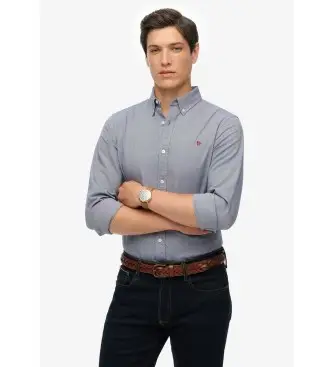 per uomo M4011037A Camicia classica Oxford blu (L), Casual, Cotone, Classico, Manica lunga