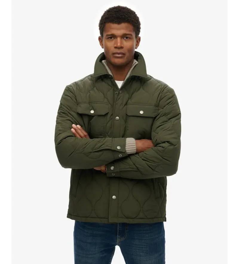 Superdry per uomo. M5012212A Giacca verde Surplus Liner, Casual, Sostenibile, Nylon riciclato