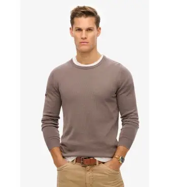 Superdry per uomo M6110667A Felpa grigia essenziale, Casual, Grigio, Cotone