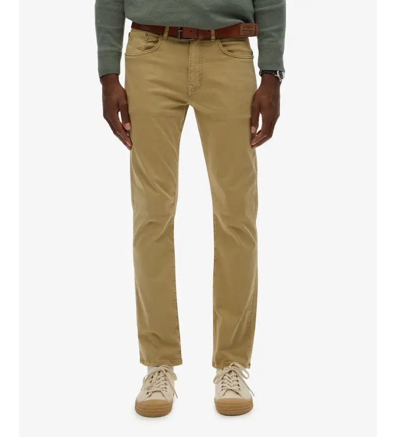 Superdry per uomo M7011425A Pantaloni beige in raso Merchant (32/32), Casual, Cotone