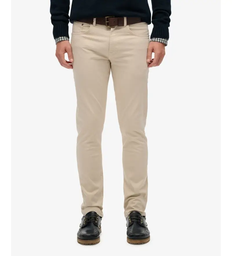 Superdry per uomo M7011425A Pantaloni beige in raso Merchant (36/32), Casual, Cotone