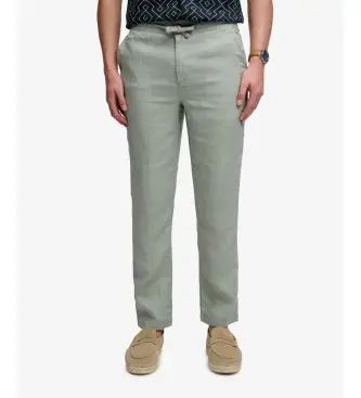 per uomo M7011509A Pantaloni Merchant Linen di colore verde (S), Casual, Lino