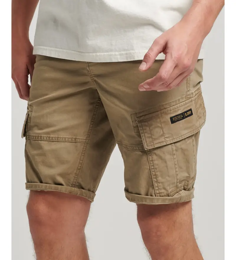 Superdry per uomo M7110300A Pantaloncini cargo in cotone organico marrone, Casual, Cotone biologico, Sostenibile
