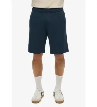Superdry per uomo M7110427A Pantaloncini in maglia con logo Essential blu navy, Casual, Cotone