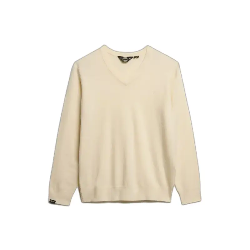 Superdry Pullover classico donna con scollo a V Beige