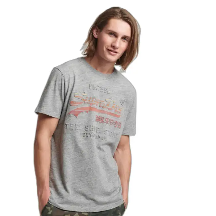 T-shirt biologica Superdry Vintage Logo Cali Gris