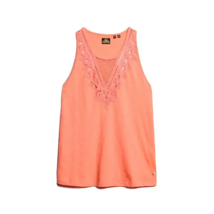 Top in pizzo jersey donna Superdry Orange