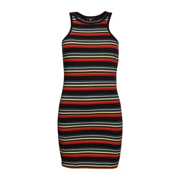 Superdry per donna W8011412A Abito con logo Racer a righe vintage multicolore, Casual, Cotone, Senza maniche / cinghie