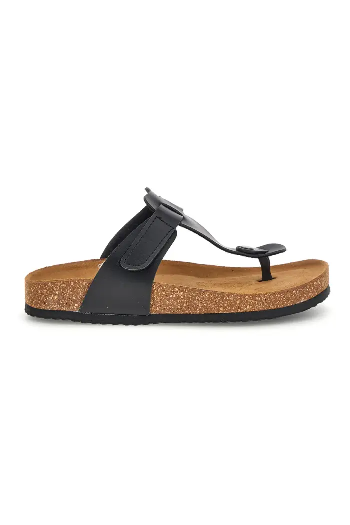 SUPERGA Ciabatte nere infradito con sottopiede preformato Made in Italy in vera pelle S31C370 [NERO]
