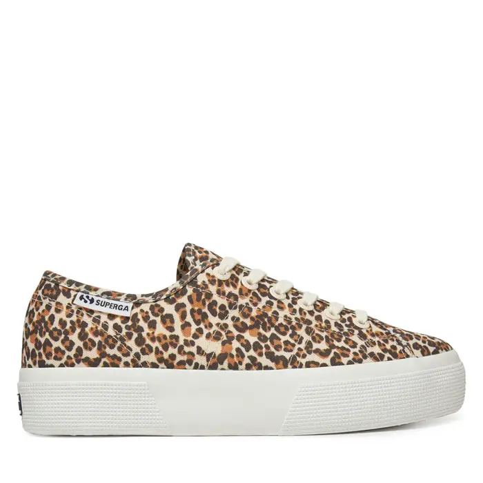 Sneakers Superga Platform Leopard Print Marrone