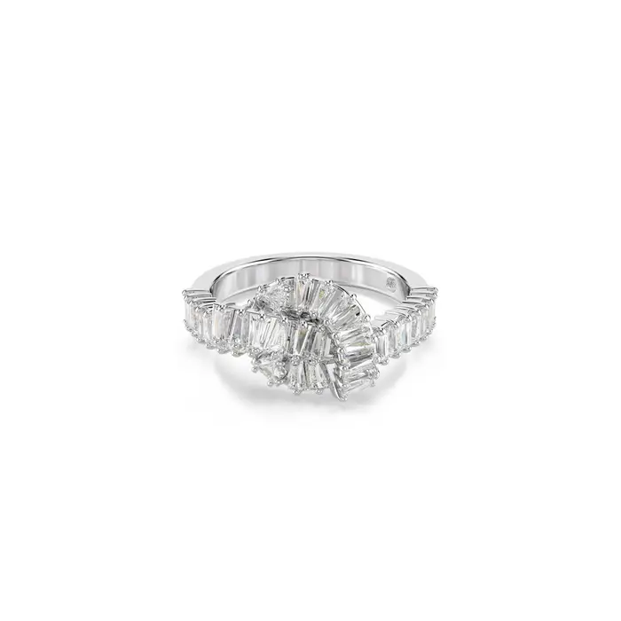SWAROVSKI Anello A Matrice Nodo Bianco Placcato Rodio