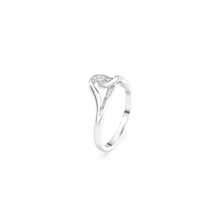 SWAROVSKI Anello Classica Taglio Round, Concatenato, Bianco, Argento Sterling