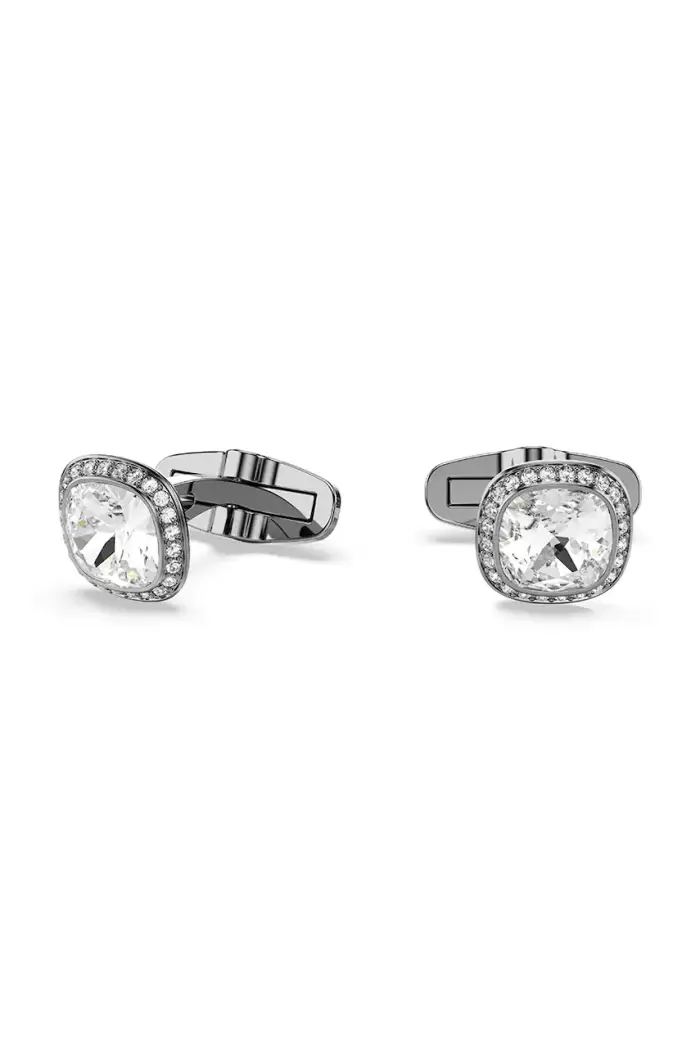 Swarovski gemelli da uomo in metallo cristallo di UNA Argento