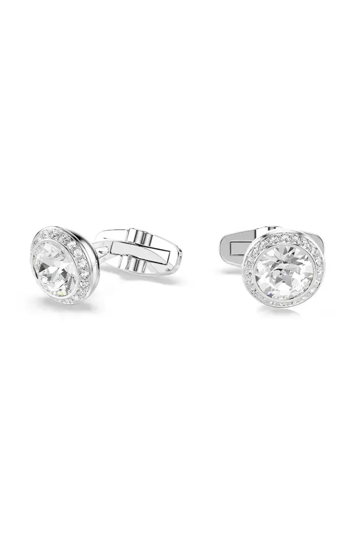 Swarovski gemelli da uomo in metallo cristallo di UNA Argento