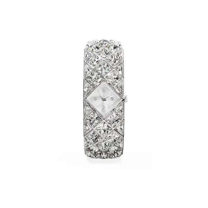 SWAROVSKI Orologio Curiosa bangle Bracciale in cristallo, Tono argentato, Acciaio inossidabile