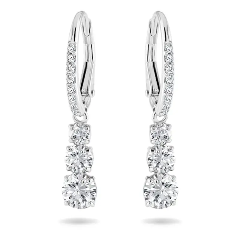 Swarovski Pendente Attract Trilogy, Taglio Round, Bianco, Placcato rodio