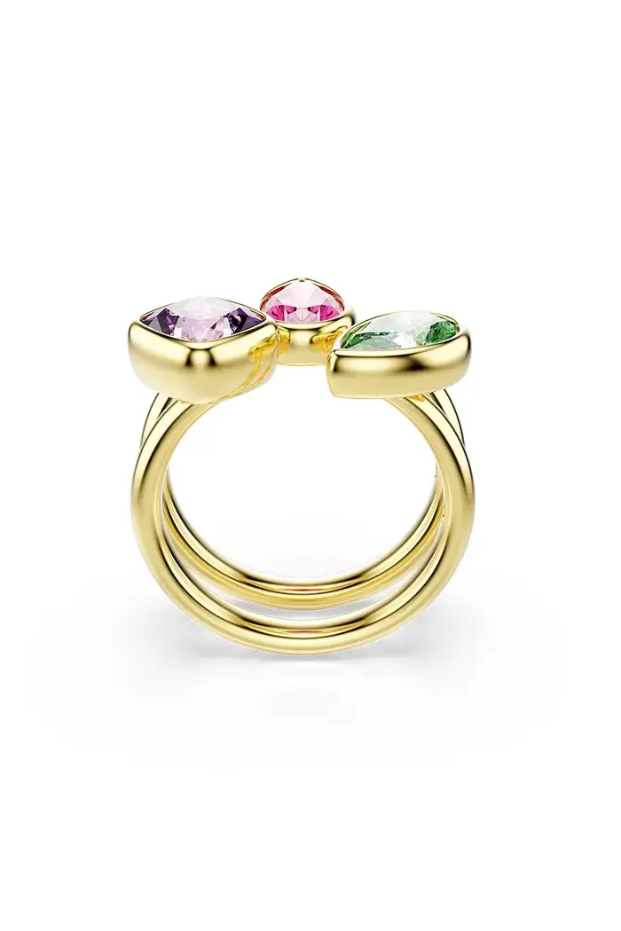 Swarovski set di anelli da donna placati oro con zirconia IMBER pacco da 2
