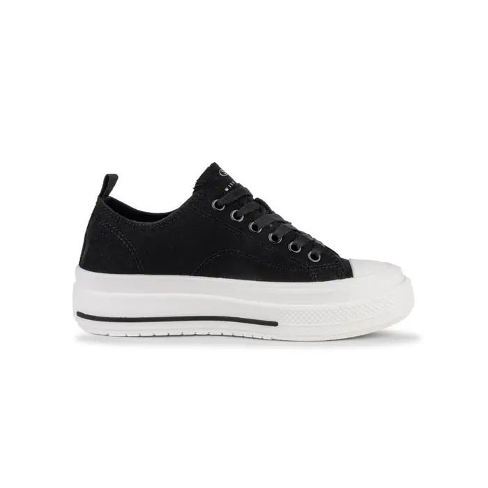 Sneakers Swish Jeans nere da donna in tela con suola platform