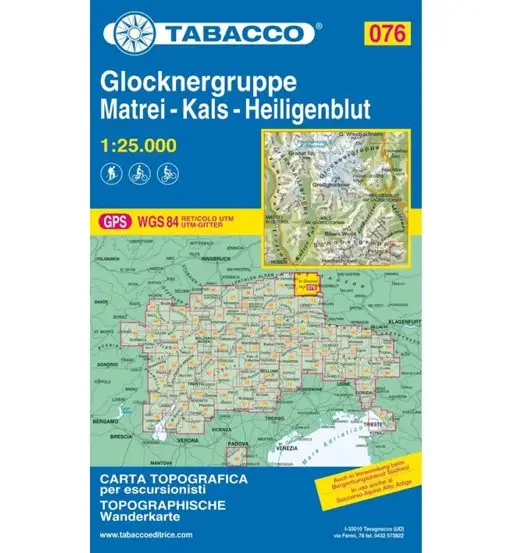 Tabacco Carta N 076 Glocknergruppe Matrei Kals Heieligenblut - 1 25 000