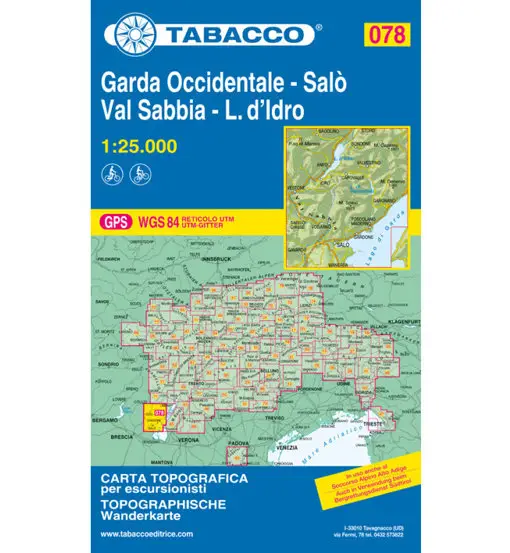 Tabacco Carta N 078 Garda Occidentale Salò Val Sabbia L d Idro - 1 25 000
