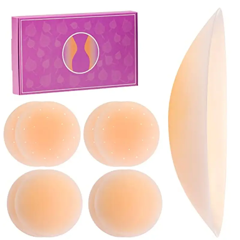 Tacilin 4 Packs Copricapezzoli Silicone, Copri Capezzoli Riutilizzabile Donna Adesivi Coppe con Proteggi-capezzoli, Nipple Cover Invisibile